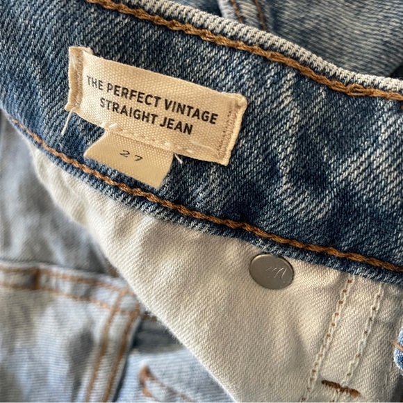Madewell The Perfect Vintage Straight Jean in Kingsbury Wash Knee Rip Edition - Picture 5 of 7